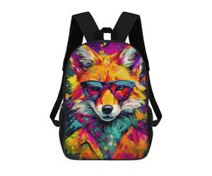 sinyumoney Mochila Infantil Cool Fox in Sunglasses Para Niños Y Niñas, Mochila De Viaje Para Niños, Mochila Escolar Para Adolescentes 17inch