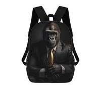 sinyumoney Mochila Infantil Cool Gorilla Suit Mochila Escolar 3D Mochila Escolar Para Niños Mochilas Escolares Mochila De Moda Con Bolsillo Bolsas Para Libros 17inch