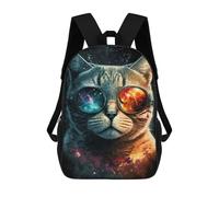 sinyumoney Mochila Infantil Cosmic Cat Goggles Mochila Escolar 3D Mochila Escolar Para Niños Mochilas Escolares Mochila De Moda Con Bolsillo Bolsas Para Libros 17inch