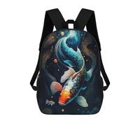 sinyumoney Mochila Infantil Cosmic Koi 6 Mochila Escolar 3D Mochila Escolar Para Niños Mochilas Escolares Mochila De Moda Con Bolsillo Bolsas Para Libros 17inch