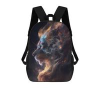 sinyumoney Mochila Infantil Cosmic Lion Profile Mochila Escolar 3D Mochila Escolar Para Niños Mochilas Escolares Mochila De Moda Con Bolsillo Bolsas Para Libros 17inch