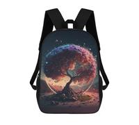 sinyumoney Mochila Infantil Cosmic Tree of Life Mochila Escolar 3D Mochila Escolar Para Niños Mochilas Escolares Mochila De Moda Con Bolsillo Bolsas Para Libros 17inch