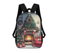 sinyumoney Mochila Infantil Cozy Christmas Fireplace Funny Mochila Escolar 3D Mochila Escolar Para Niños Mochilas Escolares Mochila De Moda Con Bolsillo Bolsas Para Libros 17inch
