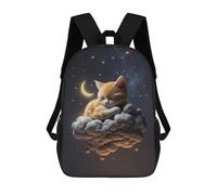 sinyumoney Mochila Infantil Cute Cat Dreaming on Cloud Mochila Escolar 3D Mochila Escolar Para Niños Mochilas Escolares Mochila De Moda Con Bolsillo Bolsas Para Libros 17inch