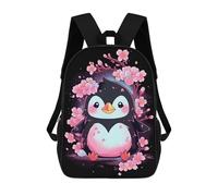 sinyumoney Mochila Infantil, Cute Floral Penguin Mochila Escolar De Gran Capacidad Para Estudiantes, Mochila Para Libros, Mochila Para Niños, Niñas, Adultos Y Adolescentes 17inch