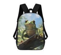 sinyumoney Mochila Infantil Cute Green Frog Para Niños Y Niñas, Mochila De Viaje Para Niños, Mochila Escolar Para Adolescentes 17inch