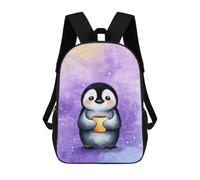 sinyumoney Mochila Infantil, Cute Penguin with Coffee Mochila Escolar De Gran Capacidad Para Estudiantes, Mochila Para Libros, Mochila Para Niños, Niñas, Adultos Y Adolescentes 17inch