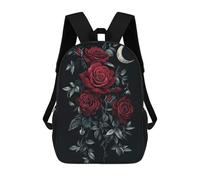 sinyumoney Mochila Infantil, Dark Roses And Moon Mochila Escolar De Gran Capacidad Para Estudiantes, Mochila Para Libros, Mochila Para Niños, Niñas, Adultos Y Adolescentes 17inch