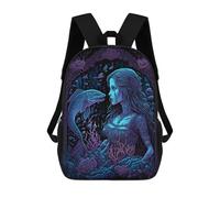 sinyumoney Mochila Infantil Dark Water Mermaid Mochila Escolar 3D Mochila Escolar Para Niños Mochilas Escolares Mochila De Moda Con Bolsillo Bolsas Para Libros 17inch