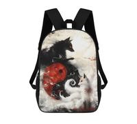 sinyumoney Mochila Infantil, Death And Life Fox Fantasy Mochila Escolar De Gran Capacidad Para Estudiantes, Mochila Para Libros, Mochila Para Niños, Niñas, Adultos Y Adolescentes 17inch
