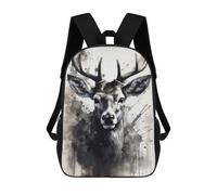 sinyumoney Mochila Infantil Deer Beauty Black Ink Mochila Escolar 3D Mochila Escolar Para Niños Mochilas Escolares Mochila De Moda Con Bolsillo Bolsas Para Libros 17inch