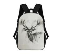 sinyumoney Mochila Infantil Deer Head In Charcoal Mochila Escolar 3D Mochila Escolar Para Niños Mochilas Escolares Mochila De Moda Con Bolsillo Bolsas Para Libros 17inch