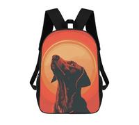 sinyumoney Mochila Infantil Dog Portrait in Warm Sunset Tones Mochila Escolar 3D Mochila Escolar Para Niños Mochilas Escolares Mochila De Moda Con Bolsillo Bolsas Para Libros 17inch