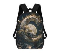 sinyumoney Mochila Infantil Dragon Moonlit Sky -22 Para Niños Y Niñas, Mochila De Viaje Para Niños, Mochila Escolar Para Adolescentes 17inch