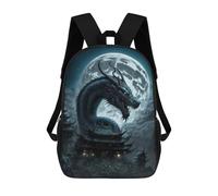 sinyumoney Mochila Infantil Dragon Moonlit Temple Para Niños Y Niñas, Mochila De Viaje Para Niños, Mochila Escolar Para Adolescentes 17inch