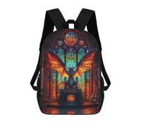 sinyumoney Mochila Infantil Dragon Statue in Gothic Hall Mochila Escolar 3D Mochila Escolar Para Niños Mochilas Escolares Mochila De Moda Con Bolsillo Bolsas Para Libros 17inch