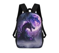 sinyumoney Mochila Infantil, Dragon Under The Moonlit Sky -1 Mochila Escolar De Gran Capacidad Para Estudiantes, Mochila Para Libros, Mochila Para Niños, Niñas, Adultos Y Adolescentes 17inch