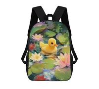 sinyumoney Mochila Infantil Duck in A Lily Pond Mochila Escolar 3D Mochila Escolar Para Niños Mochilas Escolares Mochila De Moda Con Bolsillo Bolsas Para Libros 17inch