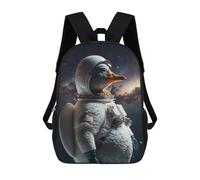 sinyumoney Mochila Infantil Duck in Space Suit-1 Mochila Escolar 3D Mochila Escolar Para Niños Mochilas Escolares Mochila De Moda Con Bolsillo Bolsas Para Libros 17inch