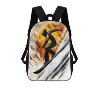 sinyumoney Mochila Infantil Dynamic Abstract Cubist Snowboarder in Action Mochila Escolar 3D Mochila Escolar Para Niños Mochilas Escolares Mochila De Moda Con Bolsillo Bolsas Para Libros 17inch