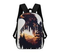 sinyumoney Mochila Infantil Eagle Silhouette with Forest Landscape Mochila Escolar 3D Mochila Escolar Para Niños Mochilas Escolares Mochila De Moda Con Bolsillo Bolsas Para Libros 17inch