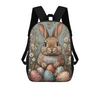 sinyumoney Mochila Infantil Easter Bunny Art Nouveau Mochila Escolar 3D Mochila Escolar Para Niños Mochilas Escolares Mochila De Moda Con Bolsillo Bolsas Para Libros 17inch