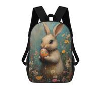 sinyumoney Mochila Infantil Easter Bunny with Egg Mochila Escolar 3D Mochila Escolar Para Niños Mochilas Escolares Mochila De Moda Con Bolsillo Bolsas Para Libros 17inch