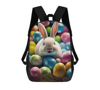 sinyumoney Mochila Infantil Easter Bunny with Eggs-3 Mochila Escolar 3D Mochila Escolar Para Niños Mochilas Escolares Mochila De Moda Con Bolsillo Bolsas Para Libros 17inch