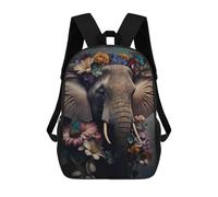 sinyumoney Mochila Infantil Elephant in Flowers Para Niños Y Niñas, Mochila De Viaje Para Niños, Mochila Escolar Para Adolescentes 17inch