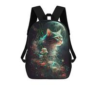 sinyumoney Mochila Infantil, Enchanted Moonlit Cat Mochila Escolar De Gran Capacidad Para Estudiantes, Mochila Para Libros, Mochila Para Niños, Niñas, Adultos Y Adolescentes 17inch