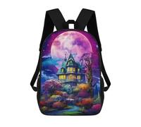 sinyumoney Mochila Infantil, Enchanted Moonlit Mansion Mochila Escolar De Gran Capacidad Para Estudiantes, Mochila Para Libros, Mochila Para Niños, Niñas, Adultos Y Adolescentes 17inch