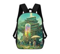 sinyumoney Mochila Infantil, Enchanted Tower in Fantasy Land Mochila Escolar De Gran Capacidad Para Estudiantes, Mochila Para Libros, Mochila Para Niños, Niñas, Adultos Y Adolescentes 17inch