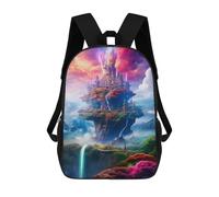 sinyumoney Mochila Infantil Fantasy Castle in The Sky -5 Mochila Escolar 3D Mochila Escolar Para Niños Mochilas Escolares Mochila De Moda Con Bolsillo Bolsas Para Libros 17inch