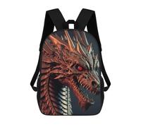 sinyumoney Mochila Infantil Fiery Dragon Head Statue Mochila Escolar 3D Mochila Escolar Para Niños Mochilas Escolares Mochila De Moda Con Bolsillo Bolsas Para Libros 17inch