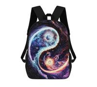 sinyumoney Mochila Infantil Fire And Ice Yin And Yang Mochila Escolar 3D Mochila Escolar Para Niños Mochilas Escolares Mochila De Moda Con Bolsillo Bolsas Para Libros 17inch