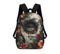 sinyumoney Mochila Infantil, Floral Skeleton Skull Mochila Escolar De Gran Capacidad Para Estudiantes, Mochila Para Libros, Mochila Para Niños, Niñas, Adultos Y Adolescentes 17inch