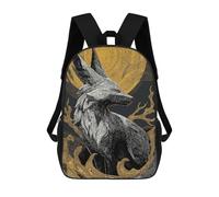 sinyumoney Mochila Infantil Fox And Moon Illustration Para Niños Y Niñas, Mochila De Viaje Para Niños, Mochila Escolar Para Adolescentes 17inch