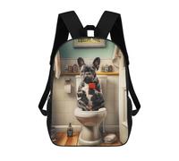 sinyumoney Mochila Infantil, French Bulldog on Toilet Mochila Escolar De Gran Capacidad Para Estudiantes, Mochila Para Libros, Mochila Para Niños, Niñas, Adultos Y Adolescentes 17inch