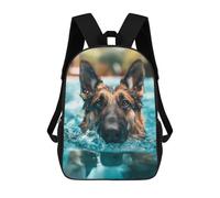 sinyumoney Mochila Infantil German Shepherd Pool Sunny Mochila Escolar 3D Mochila Escolar Para Niños Mochilas Escolares Mochila De Moda Con Bolsillo Bolsas Para Libros 17inch