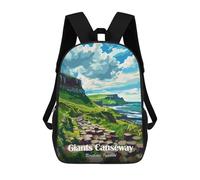 sinyumoney Mochila Infantil Giants Causeway Northern Ireland Landscape Art Mochila Escolar 3D Mochila Escolar Para Niños Mochilas Escolares Mochila De Moda Con Bolsillo Bolsas Para Libros 17inch