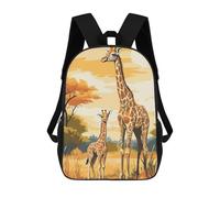 sinyumoney Mochila Infantil Giraffe Family in Savanna Mochila Escolar 3D Mochila Escolar Para Niños Mochilas Escolares Mochila De Moda Con Bolsillo Bolsas Para Libros 17inch