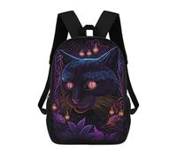 sinyumoney Mochila Infantil Glowing Mystic Cat Artwork Mochila Escolar 3D Mochila Escolar Para Niños Mochilas Escolares Mochila De Moda Con Bolsillo Bolsas Para Libros 17inch