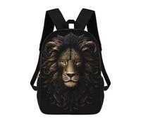 sinyumoney Mochila Infantil Gold Dark Lion Mochila Escolar 3D Mochila Escolar Para Niños Mochilas Escolares Mochila De Moda Con Bolsillo Bolsas Para Libros 17inch
