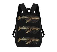 sinyumoney Mochila Infantil Gold Whale 20 Mochila Escolar 3D Mochila Escolar Para Niños Mochilas Escolares Mochila De Moda Con Bolsillo Bolsas Para Libros 17inch