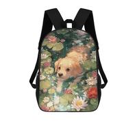 sinyumoney Mochila Infantil Golden Retriever in Lily Pond Para Niños Y Niñas, Mochila De Viaje Para Niños, Mochila Escolar Para Adolescentes 17inch