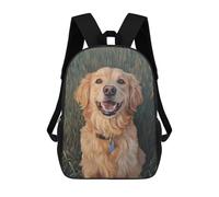 sinyumoney Mochila Infantil Golden Retriever Portrait in Grassy Field Mochila Escolar 3D Mochila Escolar Para Niños Mochilas Escolares Mochila De Moda Con Bolsillo Bolsas Para Libros 17inch