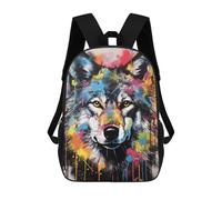 sinyumoney Mochila Infantil, Gray Wolf Banksy Graffiti Mochila Escolar De Gran Capacidad Para Estudiantes, Mochila Para Libros, Mochila Para Niños, Niñas, Adultos Y Adolescentes 17inch