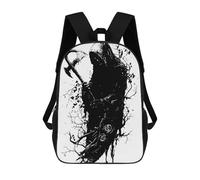 sinyumoney Mochila Infantil, Grim Reaper with Axe Black And White Mochila Escolar De Gran Capacidad Para Estudiantes, Mochila Para Libros, Mochila Para Niños, Niñas, Adultos Y Adolescentes 17inch