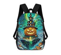 sinyumoney Mochila Infantil Halloween Pumpkin Castle Para Niños Y Niñas, Mochila De Viaje Para Niños, Mochila Escolar Para Adolescentes 17inch