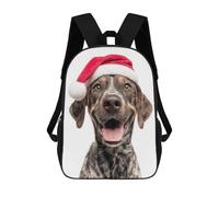 sinyumoney Mochila Infantil Happy Plott Hound Dog Wearing Santa Hat Mochila Escolar 3D Mochila Escolar Para Niños Mochilas Escolares Mochila De Moda Con Bolsillo Bolsas Para Libros 17inch